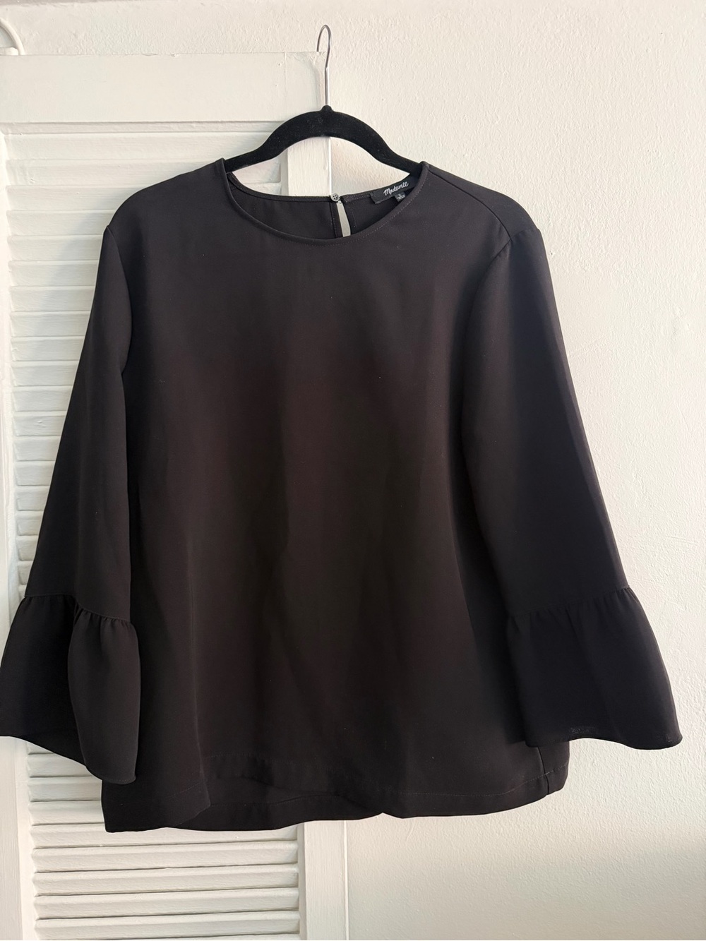 Madewell Black Bell Sleeve Blouse